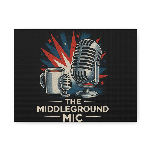 Retro Microphone Canvas Art, Music Room Decor, Gift for Podcasters, Home Bar Decor, Vintage Style Wall Art
