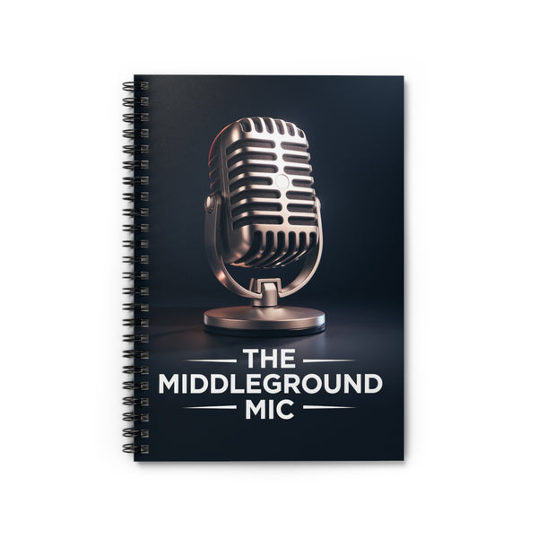 Spiral Notebook - The Middleground Mic Design, Journal for Creatives, Personalized Gift, Music Note, School Supplies, Writing Essentials
