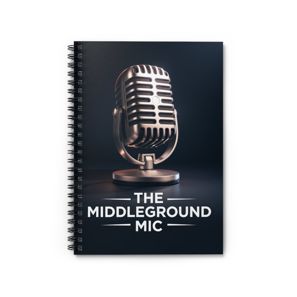 Spiral Notebook - The Middleground Mic Design, Journal for Creatives, Personalized Gift, Music Note, School Supplies, Writing Essentials